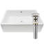 Lavabo de salle de bain vasque rectangulaire blanc en porcelaine avec trop-plein-55967806