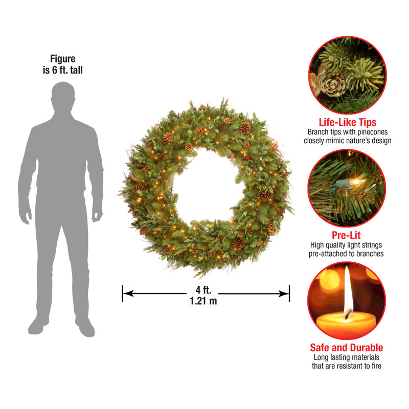 Pine 48" Lighted Wreath