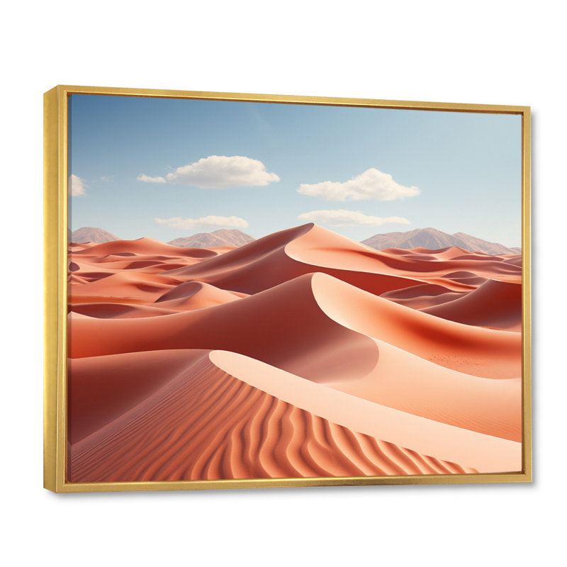 Desert Infinity Dunes II sur toile, H 24 po x l 32 po x P 1 po, Cadre flottant doré