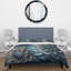 Ensemble de housse de couette en microfibre / polyester Dahlia Flowers Blue and White II-2091118575