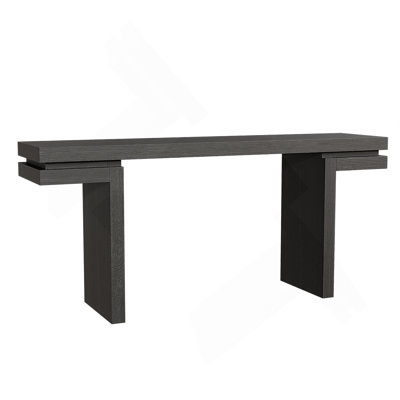 66 Inch Extra Wide Real Wood Veneered Console Table, Minimalist Sofa Table For Entryway, Hallway, Living Room, Home Office, Black
