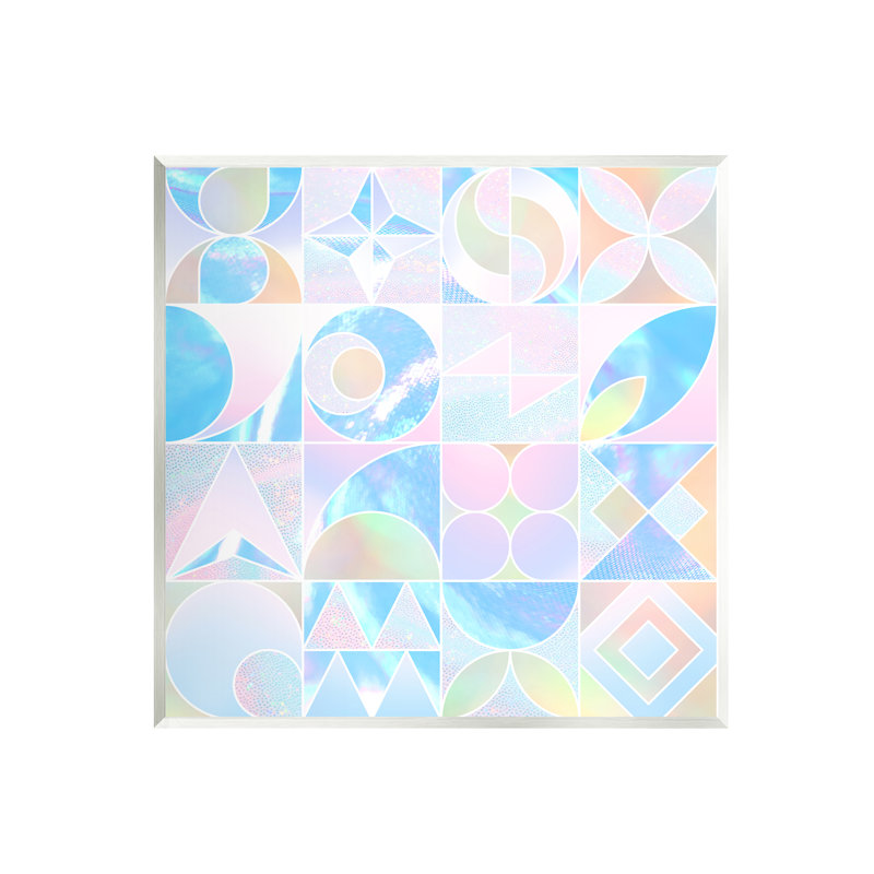 "Stupell Industries", formes géométriques pastel sur toile, par Ziwei Li, Cadre noir, H 12 po x l 12 po x P 1,5 po