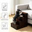 4 Step Wooden Pet Stairs, Non-Slip Carpeted Dog Steps for Bed & Sofa, Dark Brown, Holds up to 30kg, 40 x 59 x 54.2 cm-864236005