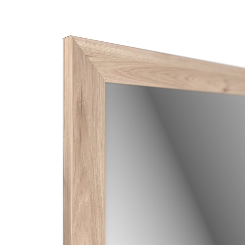 Janaja Wood Flat Floor Mirror, Light Brown