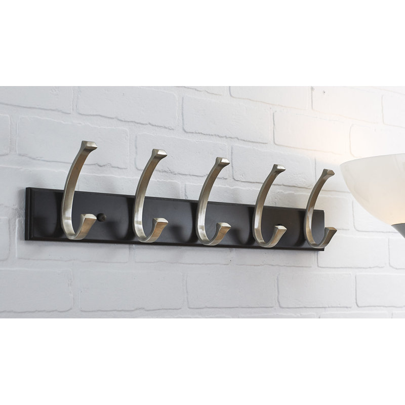 Wall Mounted Coat Rack, Black/Brushed Nickel