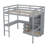 Full Loft Bed With Storage Drawers & Built-in Desk-1433286052