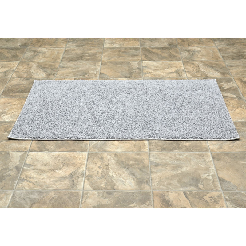 Roanoke Cotton Bath Rug with Non-Slip Backing, Platinum Gray, 30"W x 50"L