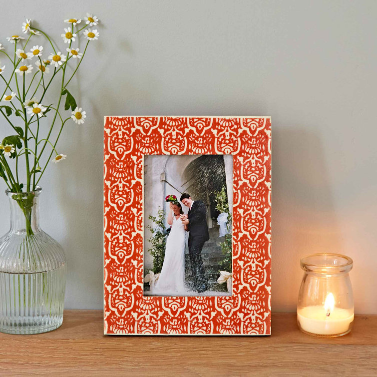 Vidya Orange Patterned Photo Frame