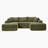 105'' Modular Sectional Sofa, Cloud Sectional Couch with Deep Seat, Modern Modular L-Shape Sofa Couch with Ottoman,Upholstered Couches for Living Room Bedroom,No Assembly, (GREEN)-892238155
