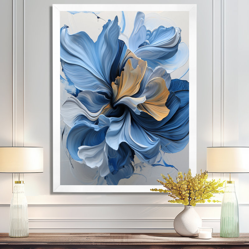 Sroka - Abstract Wall Art Living Room, H 32 po x l 16 po, Picture Framed, Blanc
