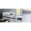 Lit mezzanine simple Space blanc avec coffre de rangement et bureau polyvalents
