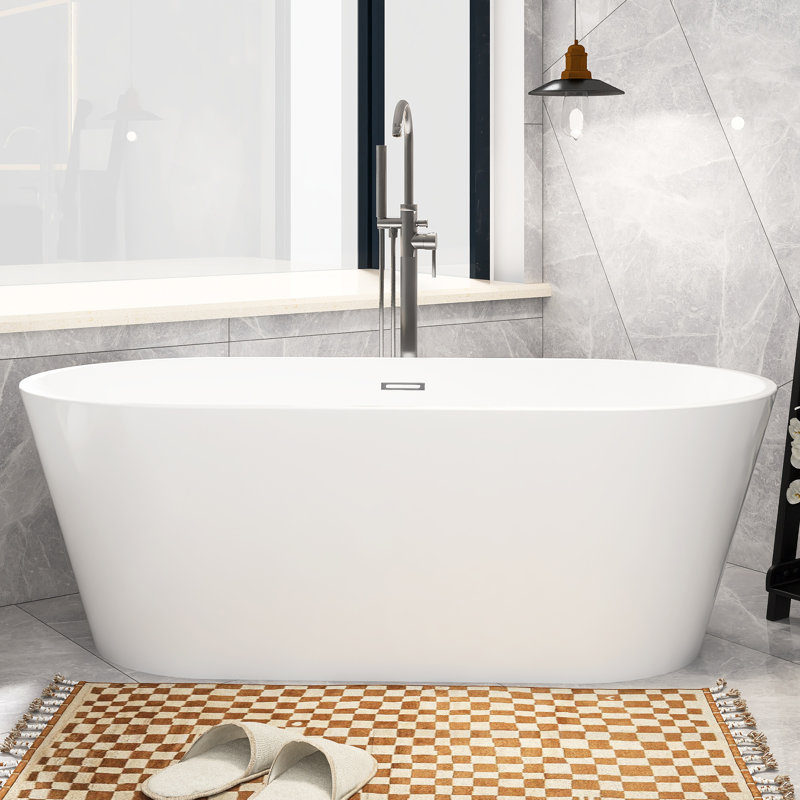 66.9'' x 31.1'' Freestanding Soaking Acrylic Bathtub