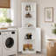 Armoire de rangement de coin de salle de bain haute de 67 po avec tablettes réglables et dispositif anti-basculement Toren