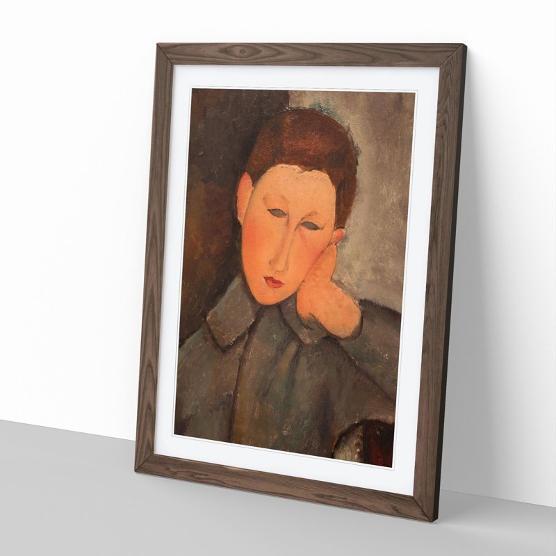 Boy by Amedeo Modigliani - Picture Frame Painting, Walnut, 65cm H x 48cm W x 2cm D