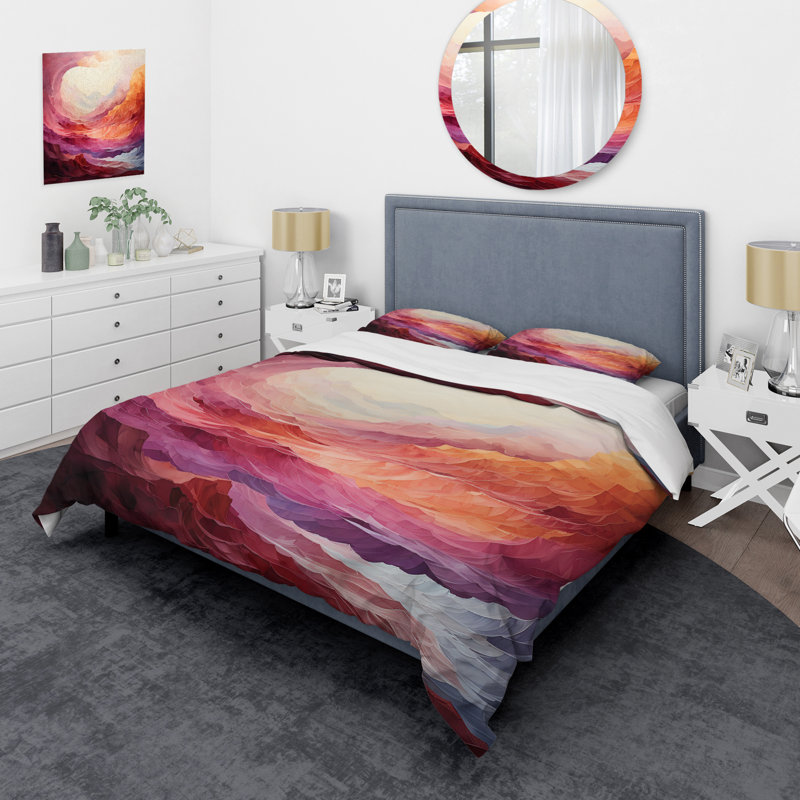 Colorful Rainbow Wave II - Ensemble de housse de couette arc-en-ciel, Housse de couette pour très grand lit