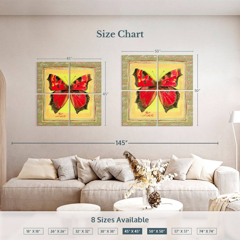 Brampt Virtue Butterfly I, 45" H x 45" W