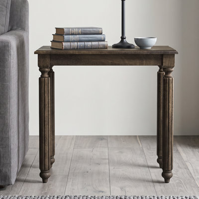  Table de bout rectangulaire en bois massif 23,6 po Locke