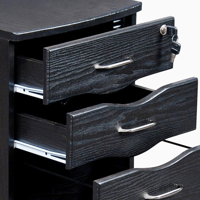 Mobile Storage Cabinet With Locking Drawers And File Compartment