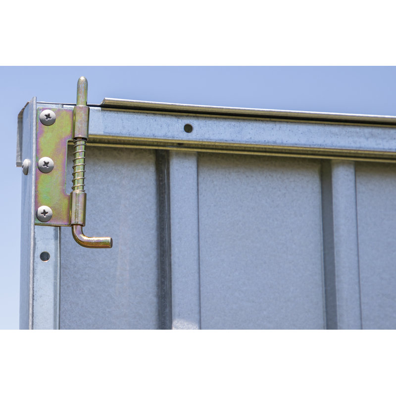 Elite 14 ft. Blue Steel Storage Shed with Swing Doors