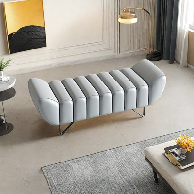 Banc rembourré en cuir Tatelynn