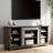 Mantel Stone TV Media Stand with with Faux Stacked Stone Surround, Modern Entertainment Console with Open Storage Space,Grey, 58.31"W*15.39"D*26.06"H