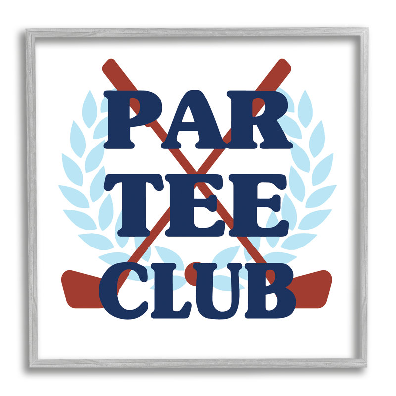 "Par Tee Club", impression encadrée sur bois par Lil 'Rue, L 12 po x H 12 po, Estampe numérique Farmhouse