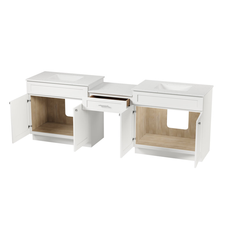 Ensemble de meuble-lavabo double 96 po Disar, Blanc