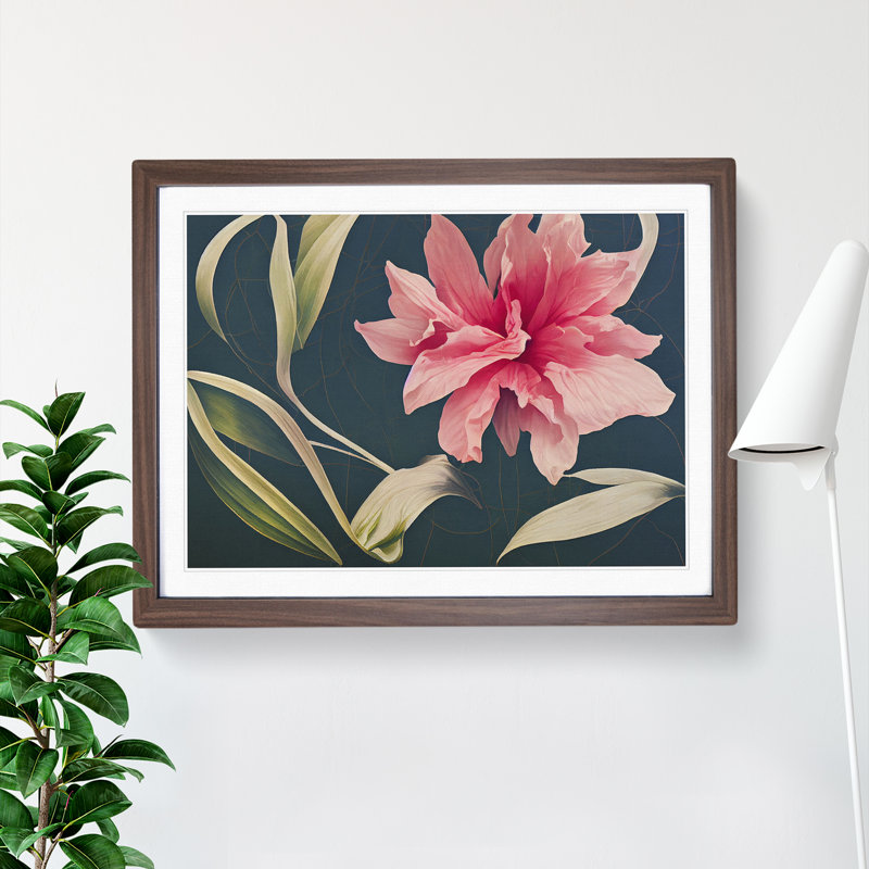Thrilling Flower - Single Picture Frame Print, 34cm H x 46cm W x 2cm D, Walnut Framed