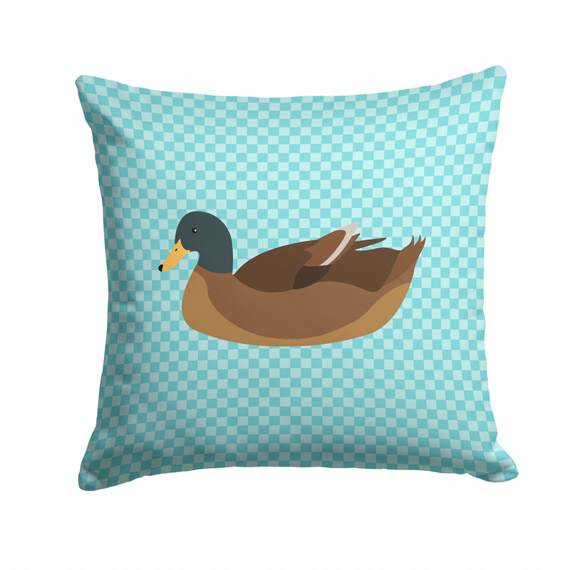 Coussin décoratif d’extérieur à la toile de canard, Bleu, 14 po x 14 po
