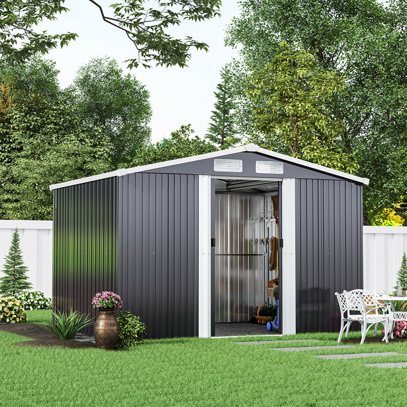 Charcoal Black Garden Tool Storage Shed