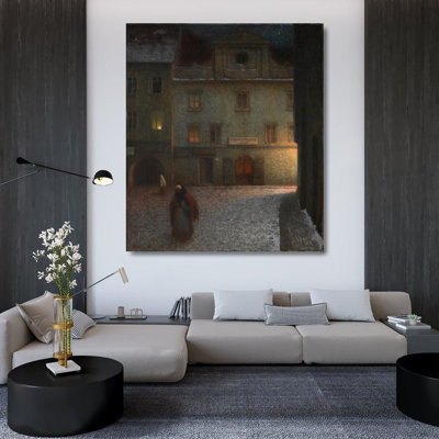 "Evening Street" par Jakub Schikaneder - Art mural sur toile tendue avec châssis