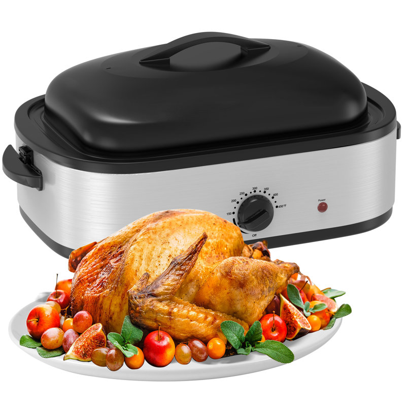 Sunvivi Electric Roaster Oven with Removable Pan, Silver, 14 quarts