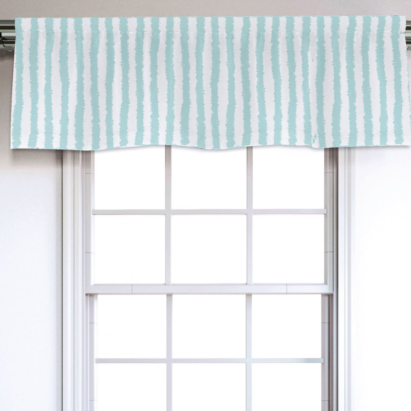 Sateen Striped Ruffled Window Valance