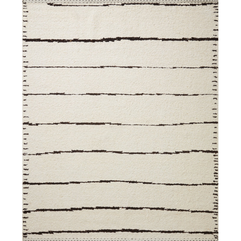 Tapis beige / noir en laine tissé à la main Sapphera, Rectangle 11 pi 6 po x 15 pi