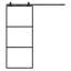 Porte de grange coulissante en métal et en verre givré 36 po x 84 po avec quincaillerie d'installation (fermeture en douceur incluse)-1051180759-1051180752
