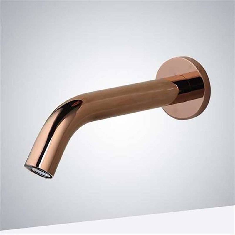 FontanaShowers Rose Gold Wall Mount Bathroom Touchless Faucet