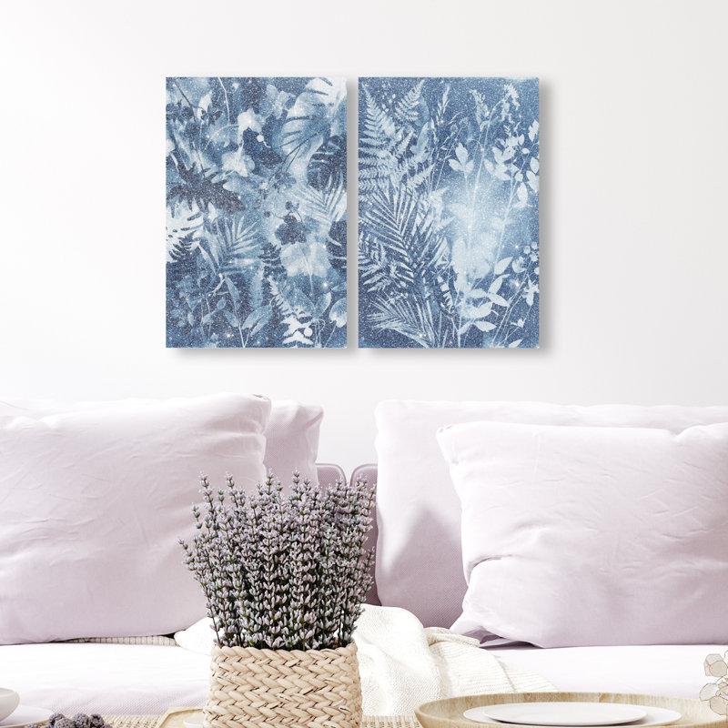 Blue Folliage Set Set by Oliver Gal, 10"H x 15"W, Gallery Wrapped
