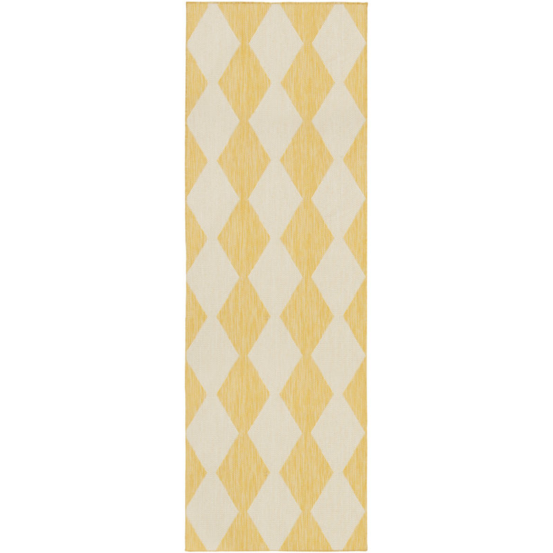 Nourison Positano 2'2" x 8' Yellow Modern Rug, Yellow, Runner 2'2" x 8'
