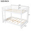 Queen Size White Wood Bunk Bed, Pine And Build, Long-Lasting Use, Compact Design For Limited Spaces Bed With , Size, Reliable Composition, Shared Spaces, Solid Support
