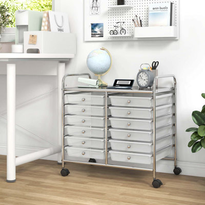 12 Drawers Rolling Cart Storage Scrapbook Paper Studio Organizer Bins
