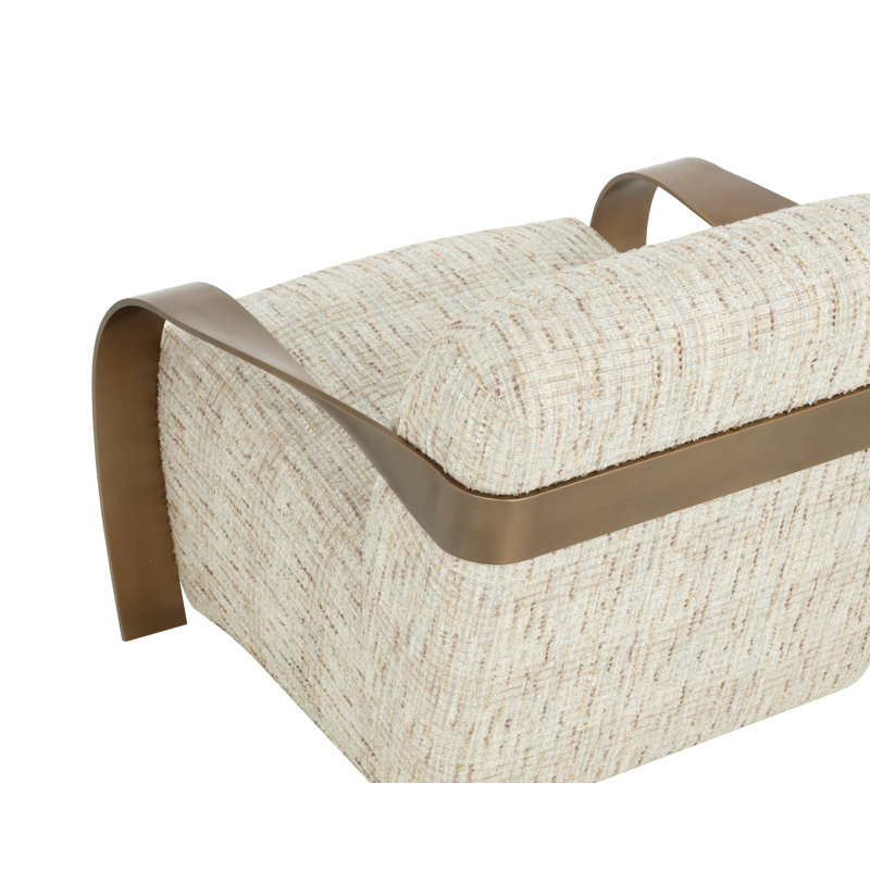 Méridienne Mcavoy, Laiton antique, Polyester brun