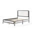 Lit double avec tête de lit Boucle blanc, cadre champagne argenté et noir, lattes en bois massif pour un soutien optimal, tissu industriel de chambre à coucher facile à installer - aspect 800 lb,-2046134458