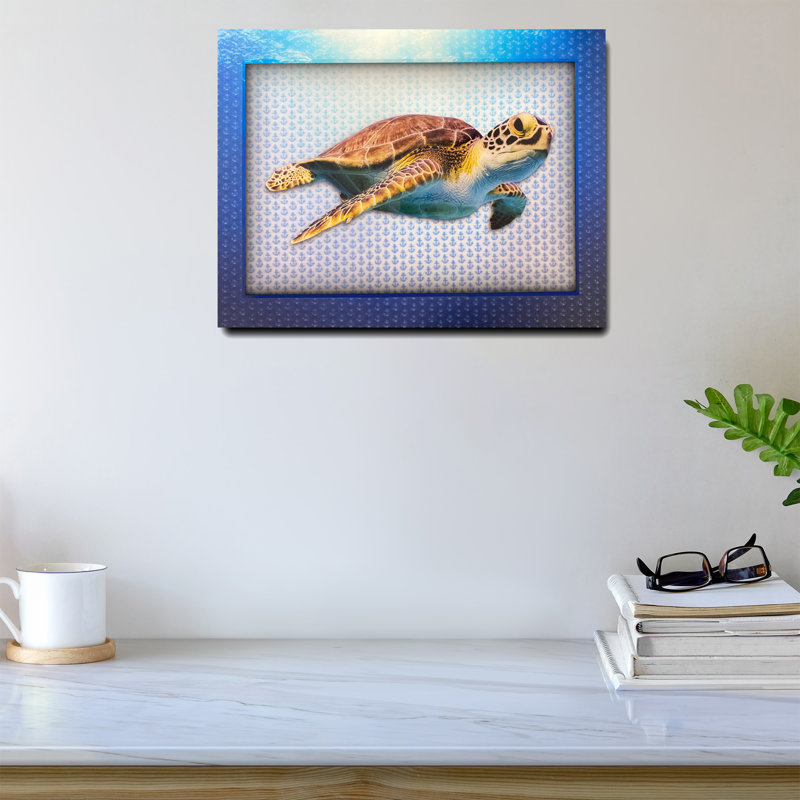 Décoration murale tortue, H 16 po x l 16 po x P 0,2 po