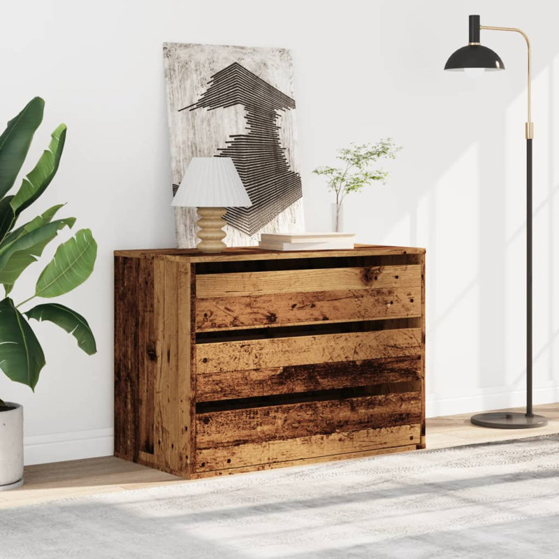 Asmarina Standard Accent Chest, Old Wood, 58cm H x 80cm W x 41cm D