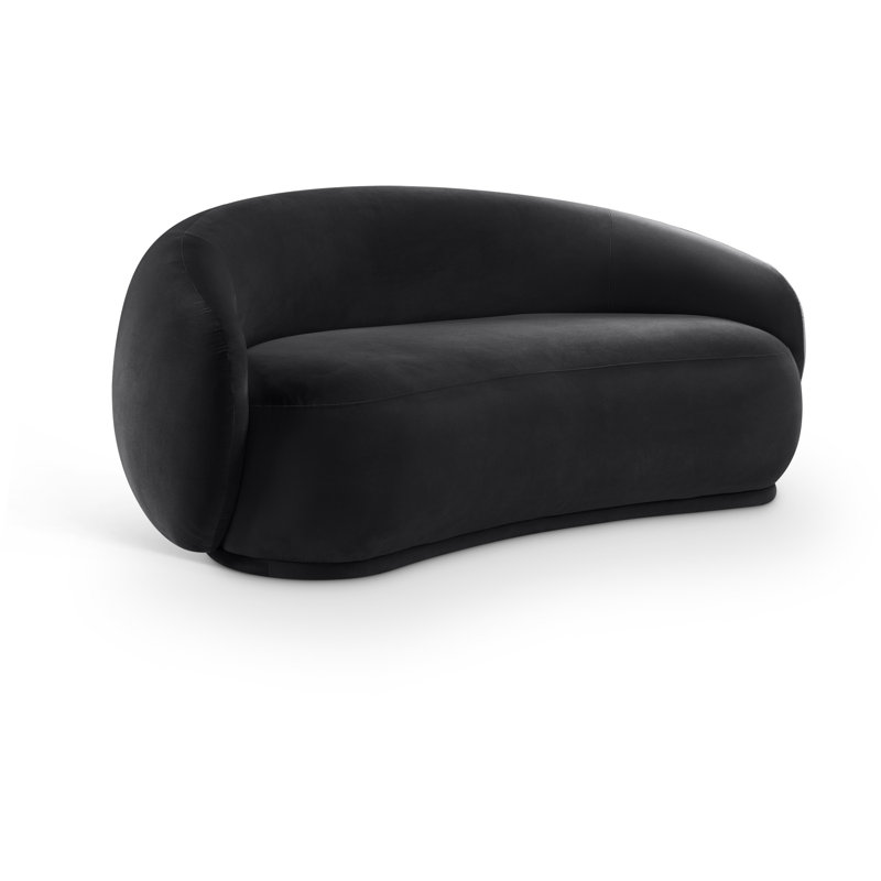 Causeuse en velours Emery, Velours noir