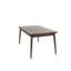 Table de salle à manger rectangulaire moderne avec plateau en bois massif et placage de noyer