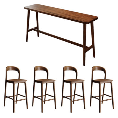 Casual solid wood bar counter tables and chairs