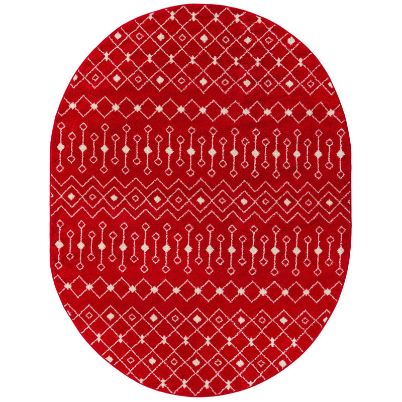 Geometric Indoor Rug, Oval 7'10" x 10'