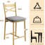 Ensemble de 2 tabourets de bar 26 po à hauteur de comptoir, siège en polyuréthane, structure en métal, dossier en X pour îlot de cuisine, doré-266822736-266822738-266822751