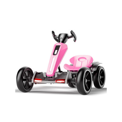Kart électrique à pédale de 12 V pour enfants, kart à dossiers, siège d'extérieur avec siège réglable, 4 roues antidérapantes en EVA pour les garçons et les filles de 3 à 6 ans (Magenta) （Il est conçu pour un seul conducteur garantie fournie